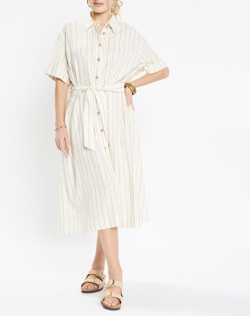 Robe longue en Popeline de Coton bio Micro écrue