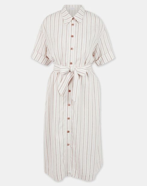 Robe longue en Popeline de Coton bio Micro écrue