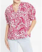 Top 100% Coton bio Pipa imprimé rose