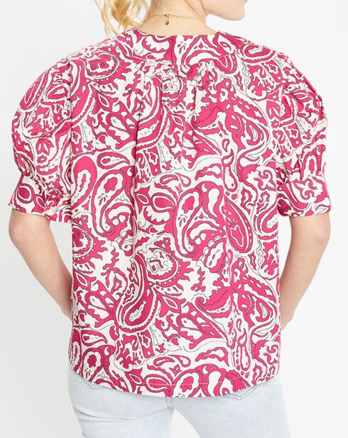 Top 100% Coton bio Pipa imprimé rose