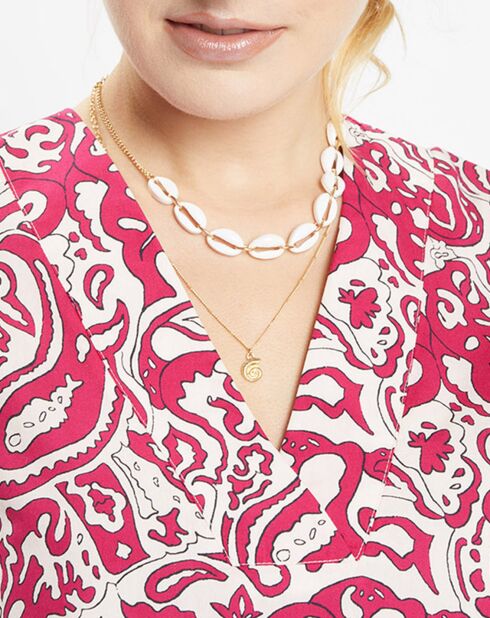 Top 100% Coton bio Pipa imprimé rose