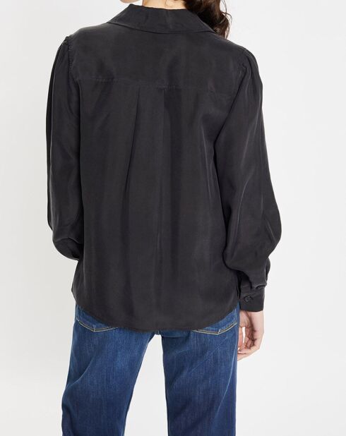 Chemise 100% Soie Panos noire