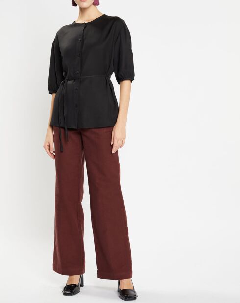 Pantalon large Parc rouge foncé