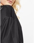 Abito Amandine di media lunghezza con cintura nera da annodare