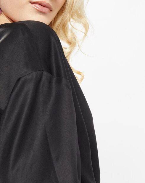 Abito Amandine di media lunghezza con cintura nera da annodare