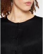 Abito Amandine di media lunghezza con cintura nera da annodare