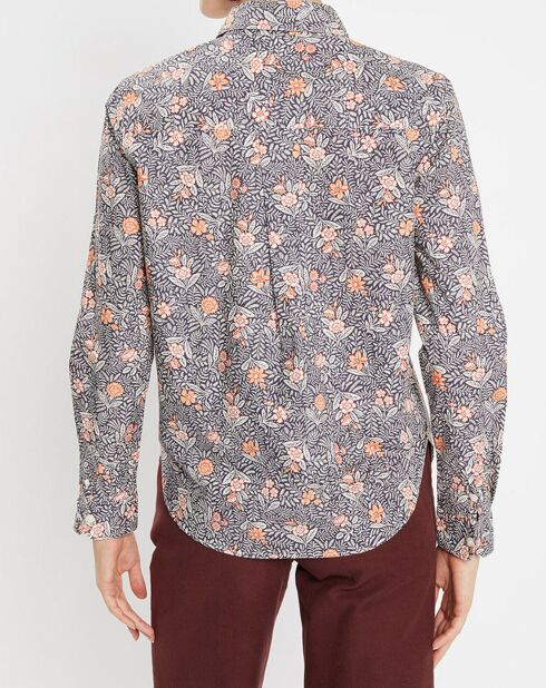 Chemise Archi liberty bleu nuit/écru