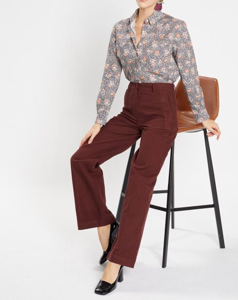 Chemise Archi liberty bleu nuit/écru