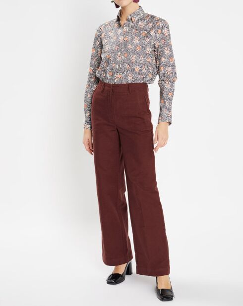 Chemise Archi liberty bleu nuit/écru