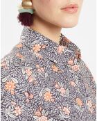 Chemise Archi liberty bleu nuit/écru