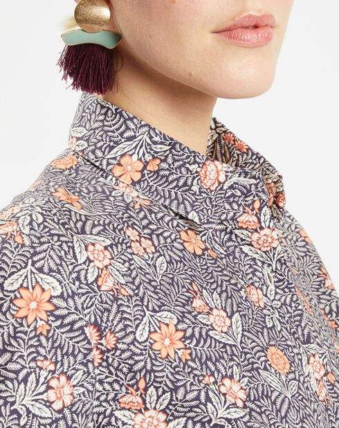 Chemise Archi liberty bleu nuit/écru