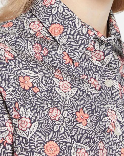 Chemise Archi liberty bleu nuit/écru