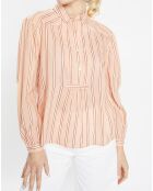 Chemise en Coton mélangé Ana rayée rose orangé