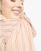 Chemise en Coton mélangé Ana rayée rose orangé