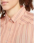 Chemise en Coton mélangé Ana rayée rose orangé
