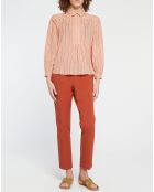 Chemise en Coton mélangé Ana rayée rose orangé