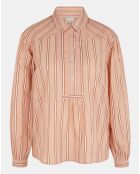 Chemise en Coton mélangé Ana rayée rose orangé