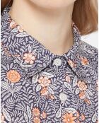 Robe chemise en Coton Arche liberty bleu marine/orange