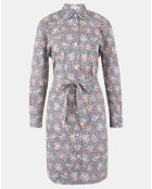 Robe chemise en Coton Arche liberty bleu marine/orange