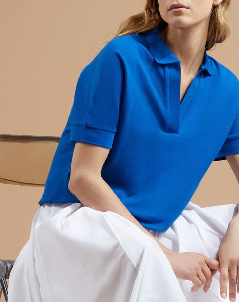 Polo en Coton piqué Ace bleu électrique
