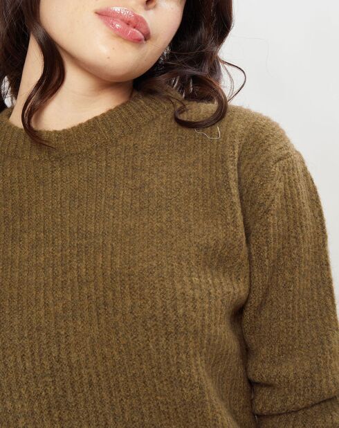 Pull en Laine mélangée Passeport kaki