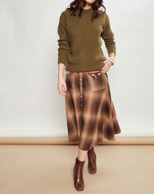 Pull en Laine mélangée Passeport kaki