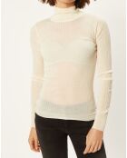 Pull très fin en Laine mélangée Prestige écru