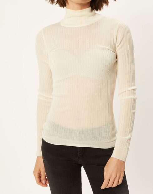 Pull très fin en Laine mélangée Prestige écru