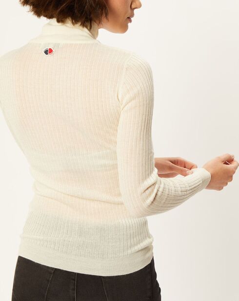 Pull très fin en Laine mélangée Prestige écru