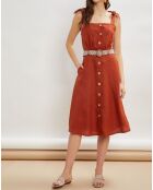 100% linnen Ritchie mahoniejurk