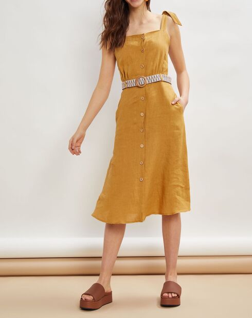 Robe 100% Lin Ritchie ocre