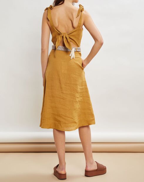 Robe 100% Lin Ritchie ocre