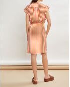 Riva oranje gestreepte jurk