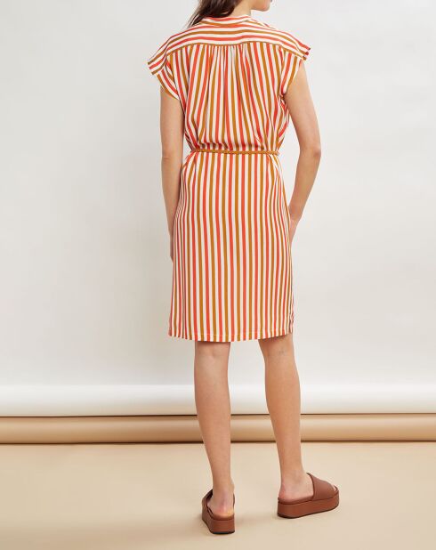 Riva orangefarbenes gestreiftes Kleid