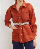 Veste 100% Lin Vera acajou