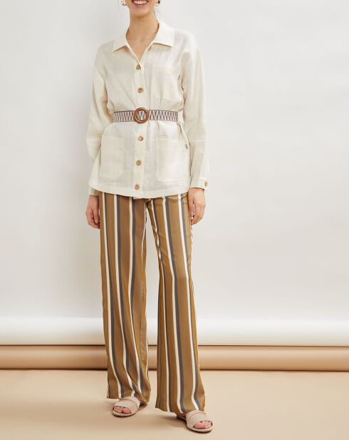 Ecrufarbene Jacke Vera aus 100% Leinen