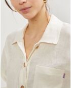 Ecrufarbene Jacke Vera aus 100% Leinen