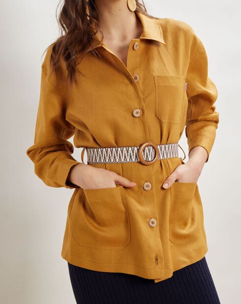 Veste 100% Lin Vera ocre