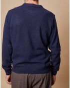 Pull 100% Cachemire 4 fils Harry col rond bleu marine