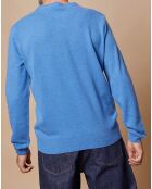 Pull 100% Cachemire 4 fils Harry col rond bleu vif