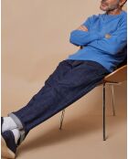 Pull 100% Cachemire 4 fils Harry col rond bleu vif