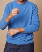 Pull 100% Cachemire 4 fils Harry col rond bleu vif
