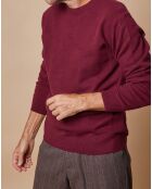 Pull 100% Cachemire 4 fils Harry col rond bordeaux