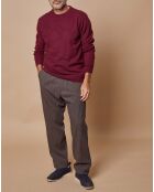 Pull 100% Cachemire 4 fils Harry col rond bordeaux