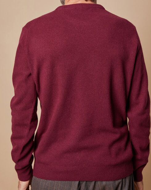 Pull 100% Cachemire 4 fils Harry col rond bordeaux