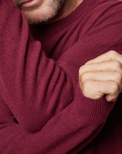 Pull 100% Cachemire 4 fils Harry col rond bordeaux