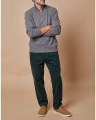 Pull 100% Cachemire 4 fils John col camionneur gris anthracite/marine