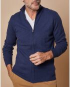 Gilet zippé 100% Cachemire John bleu marine