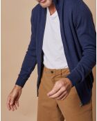 Gilet zippé 100% Cachemire John bleu marine