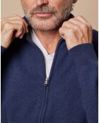 Gilet zippé 100% Cachemire John bleu marine